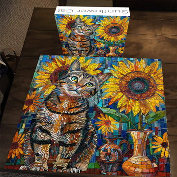 Sonnenblumenkatze Puzzle 1000 Stücke